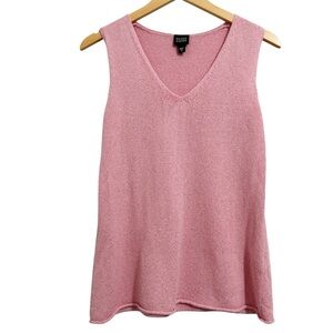 Eileen Fisher Pink Knit Silk Blend Sleeveless Top Medium